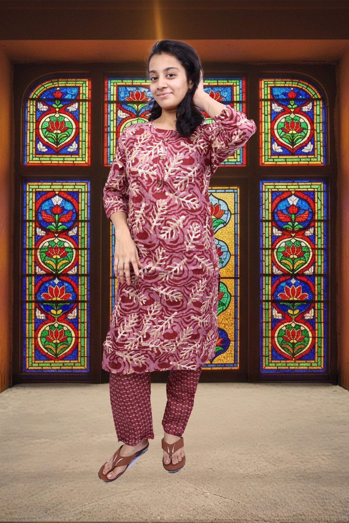 PickCell Women's Printed Cotton Designer Kurti With Bottom