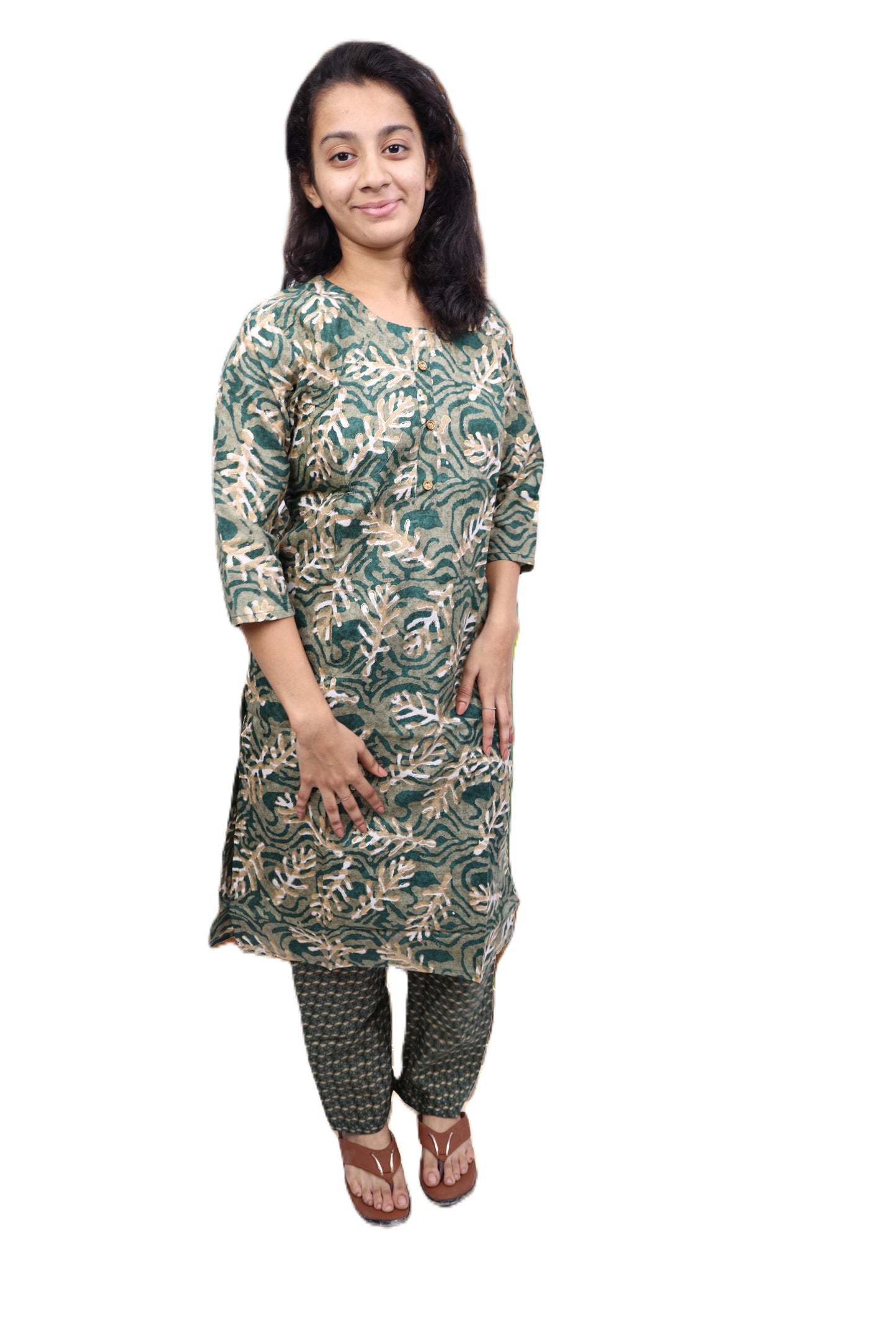 PickCell Women's Printed Cotton Designer Kurti With Bottom