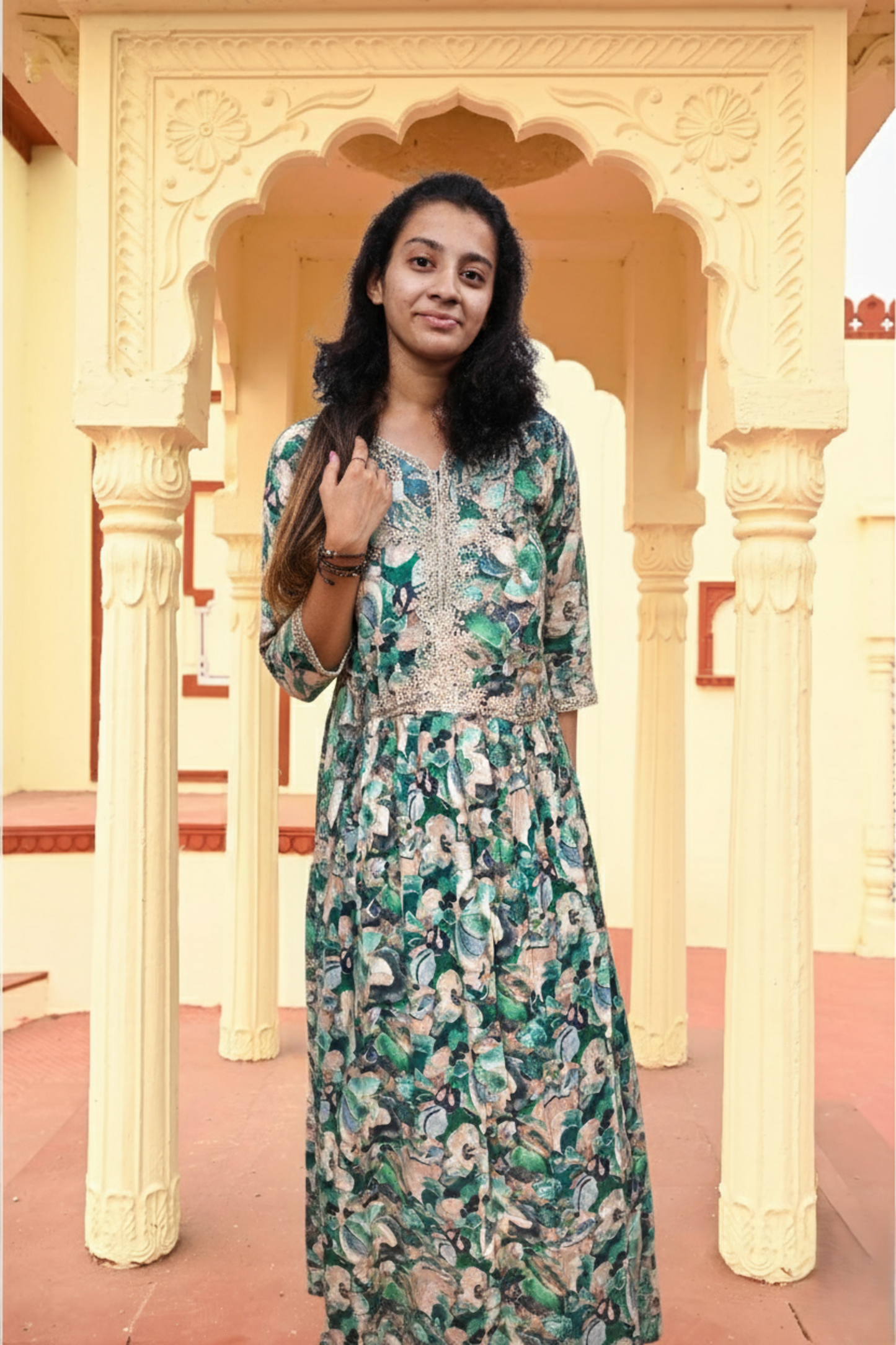 PickCell Women's Printed Long Frock Style Kurti