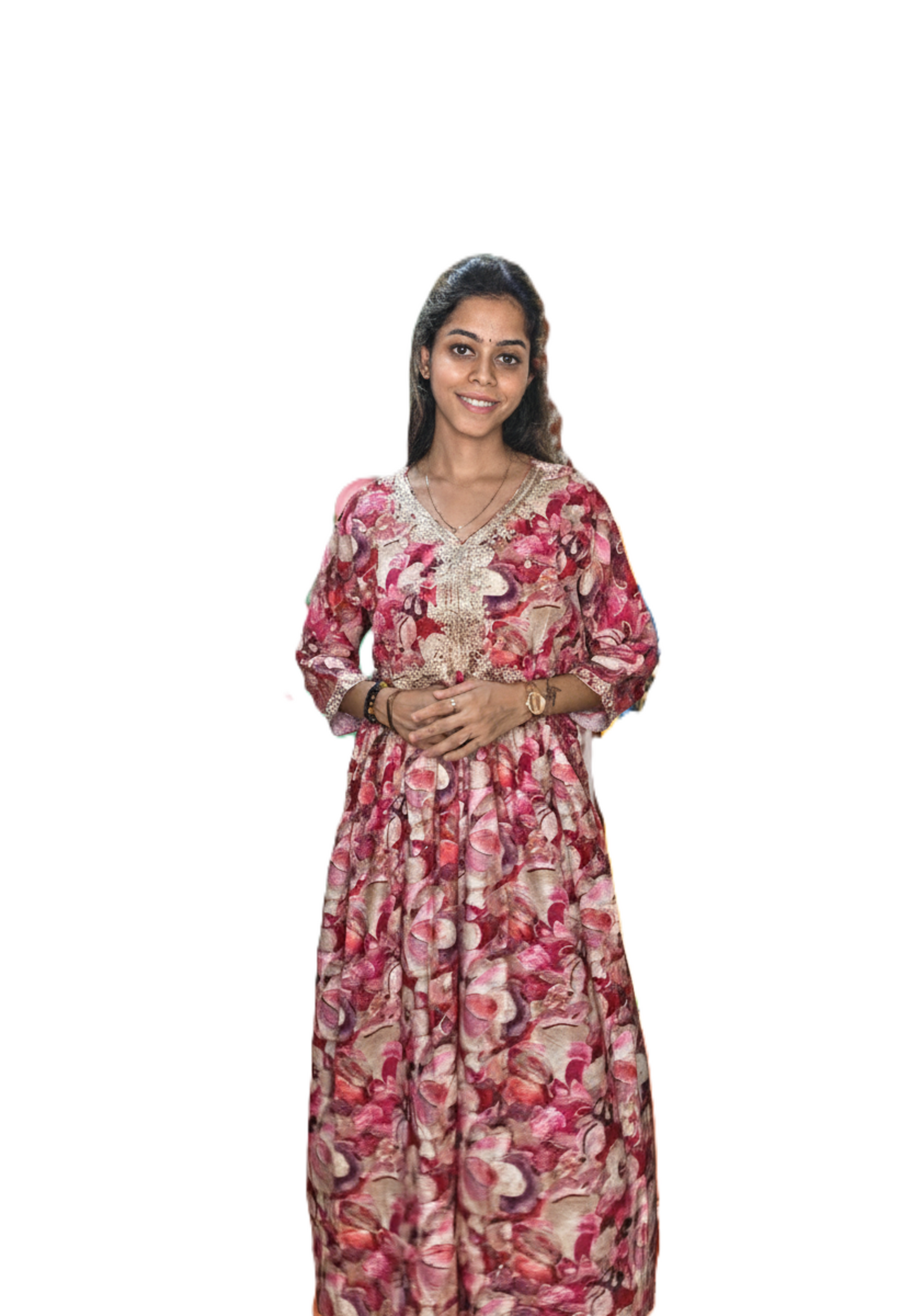 PickCell Women's Printed Long Frock Style Kurti