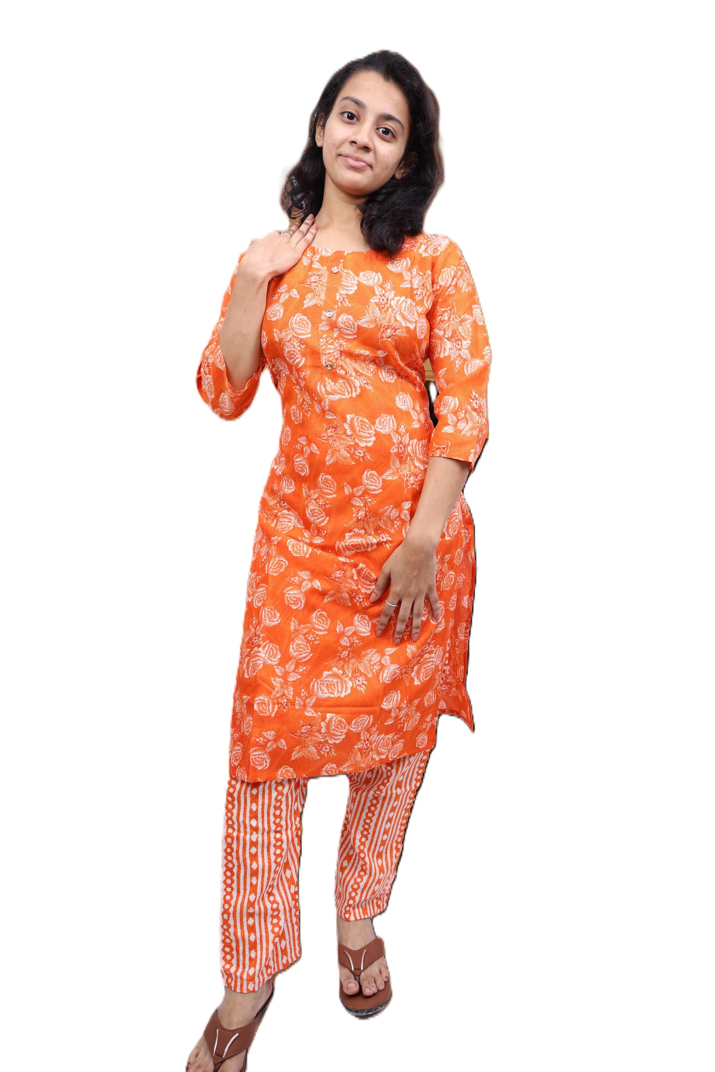 PickCell Floral Print Kurti with Pyajama
