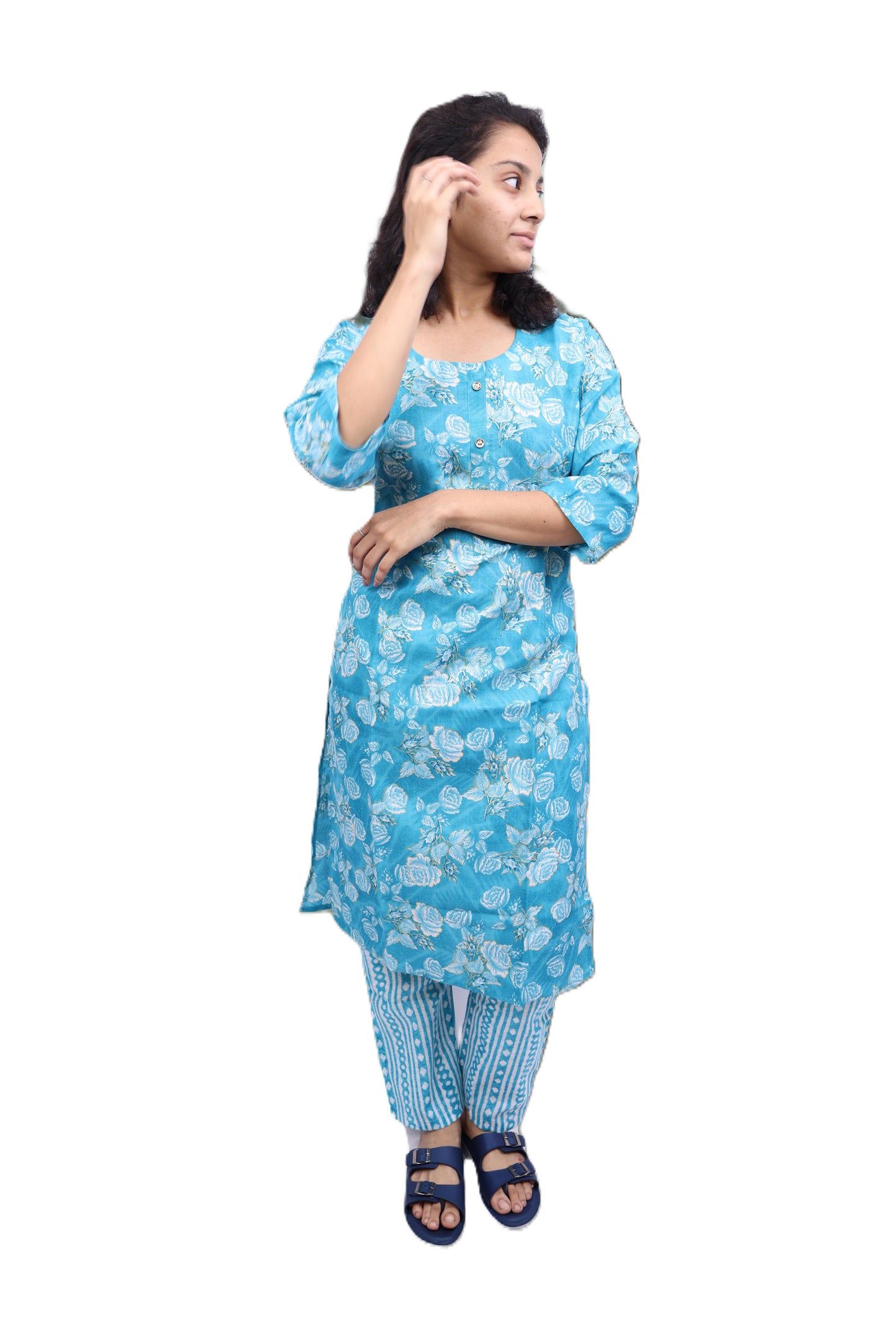 PickCell Floral Print Kurti with Pyajama
