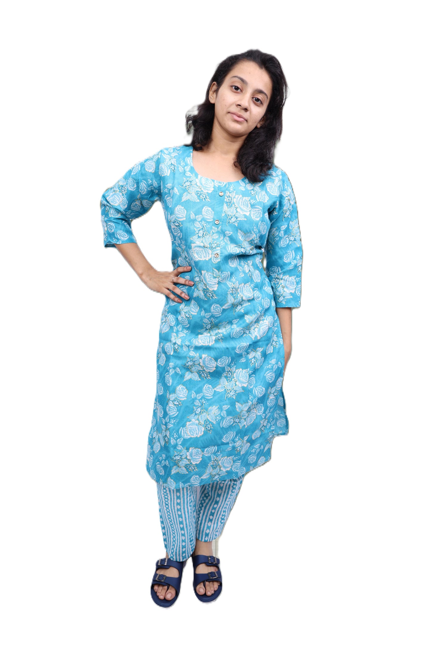 PickCell Floral Print Kurti with Pyajama