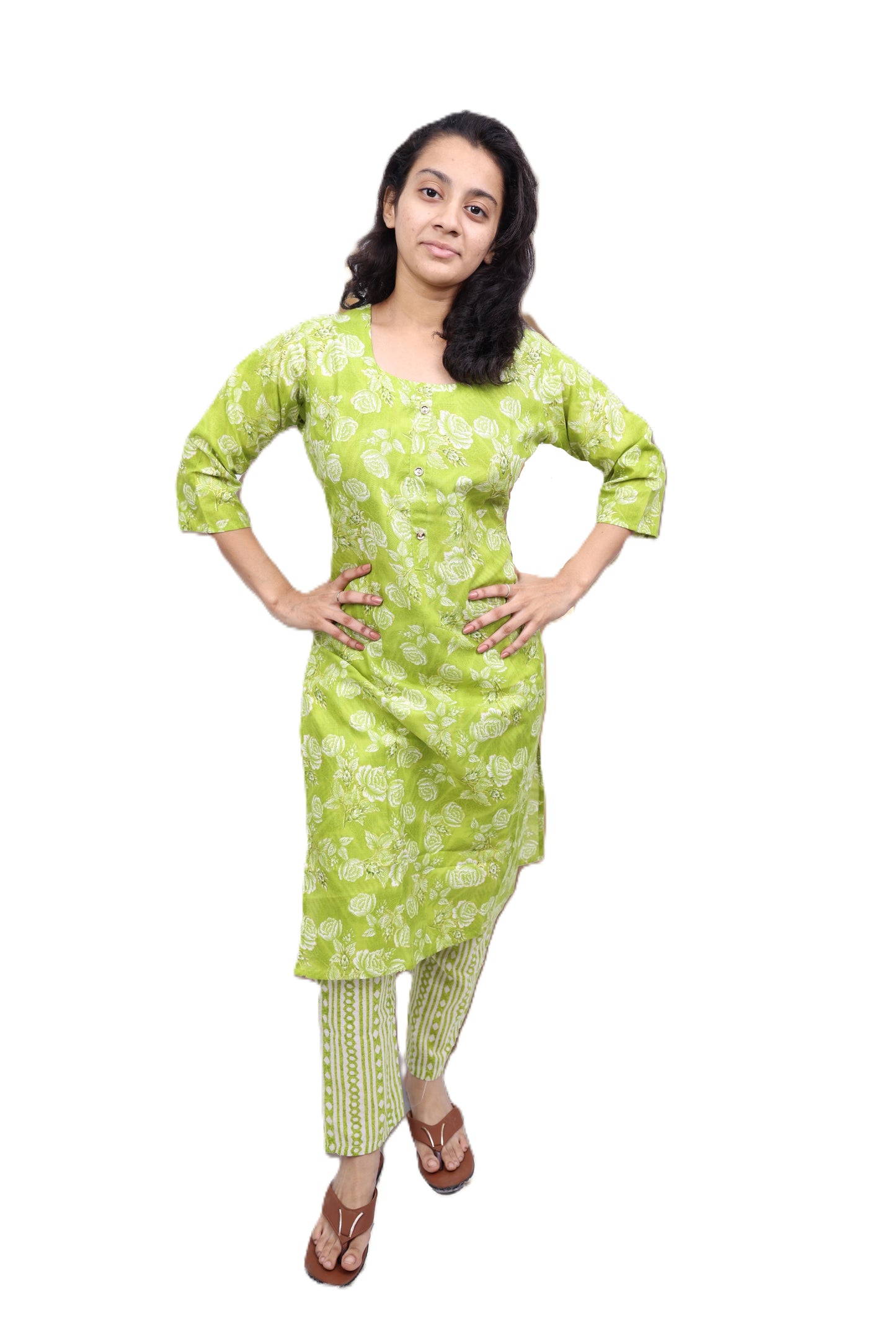 PickCell Floral Print Kurti with Pyajama