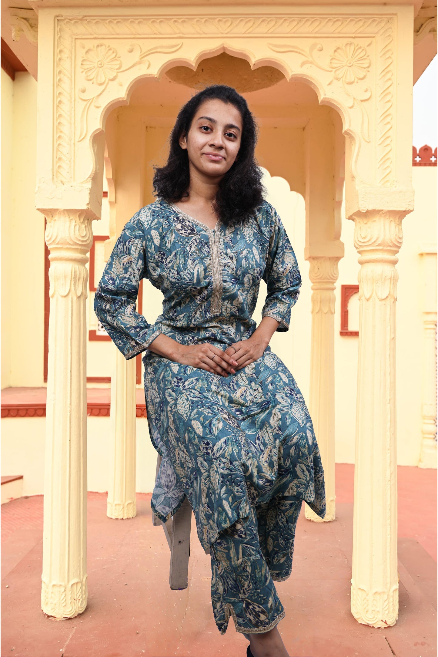 PickCell Handwork Kurti With Bottom