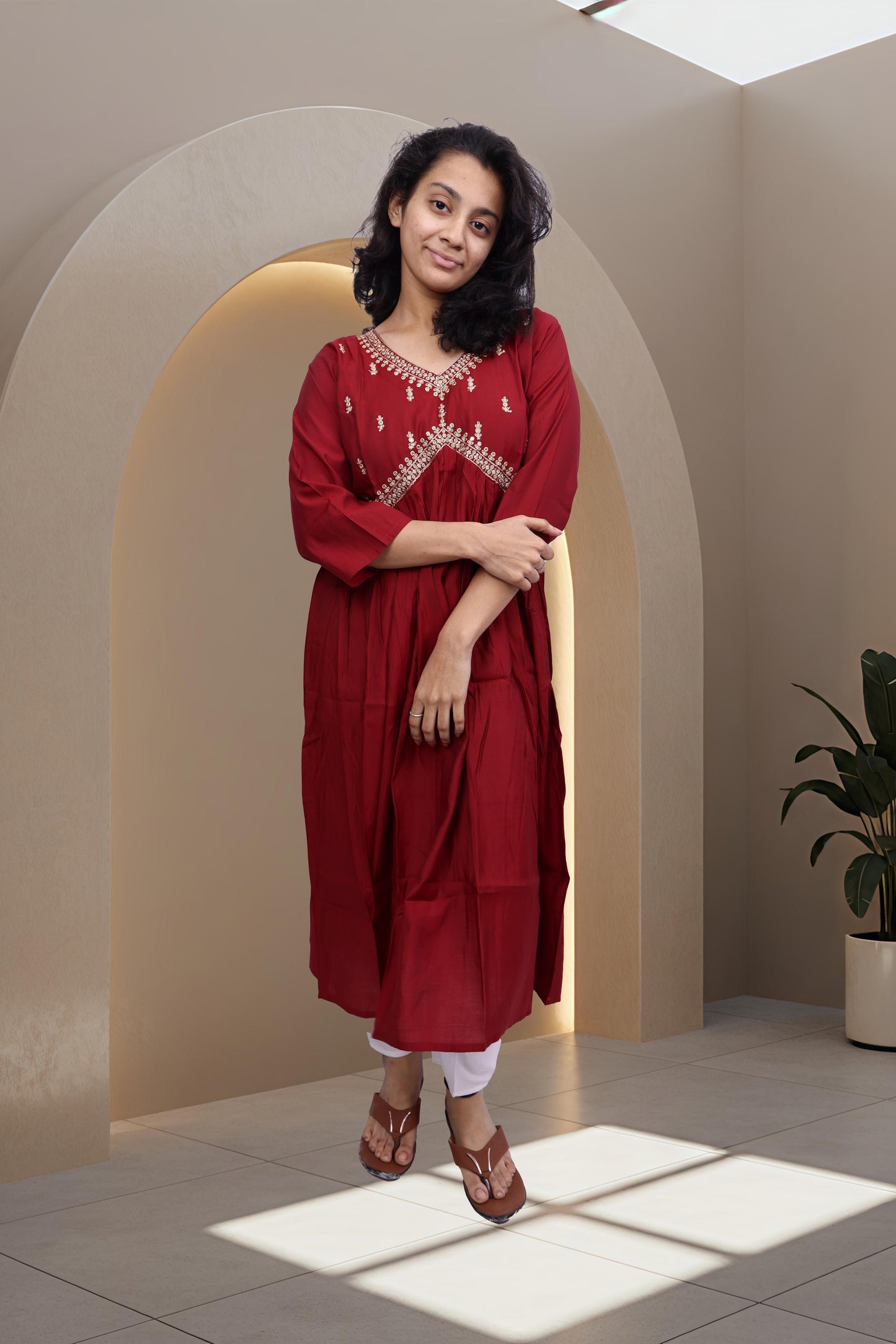 PickCell Embrodiary Long Frock Kurti