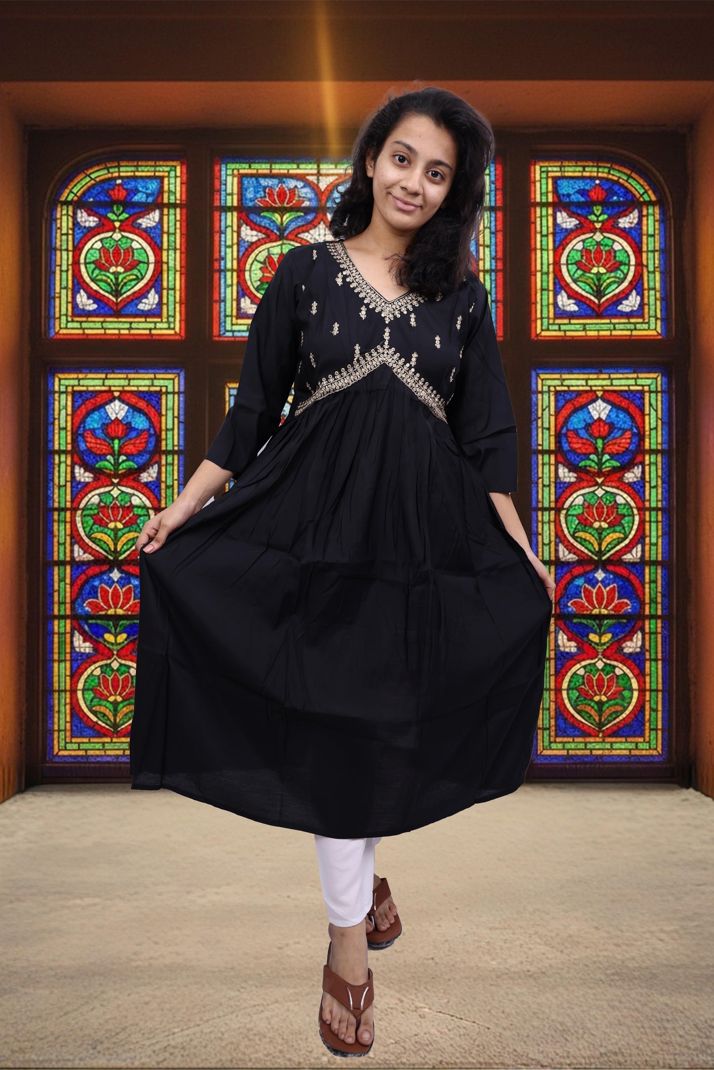 PickCell Embrodiary Long Frock Kurti
