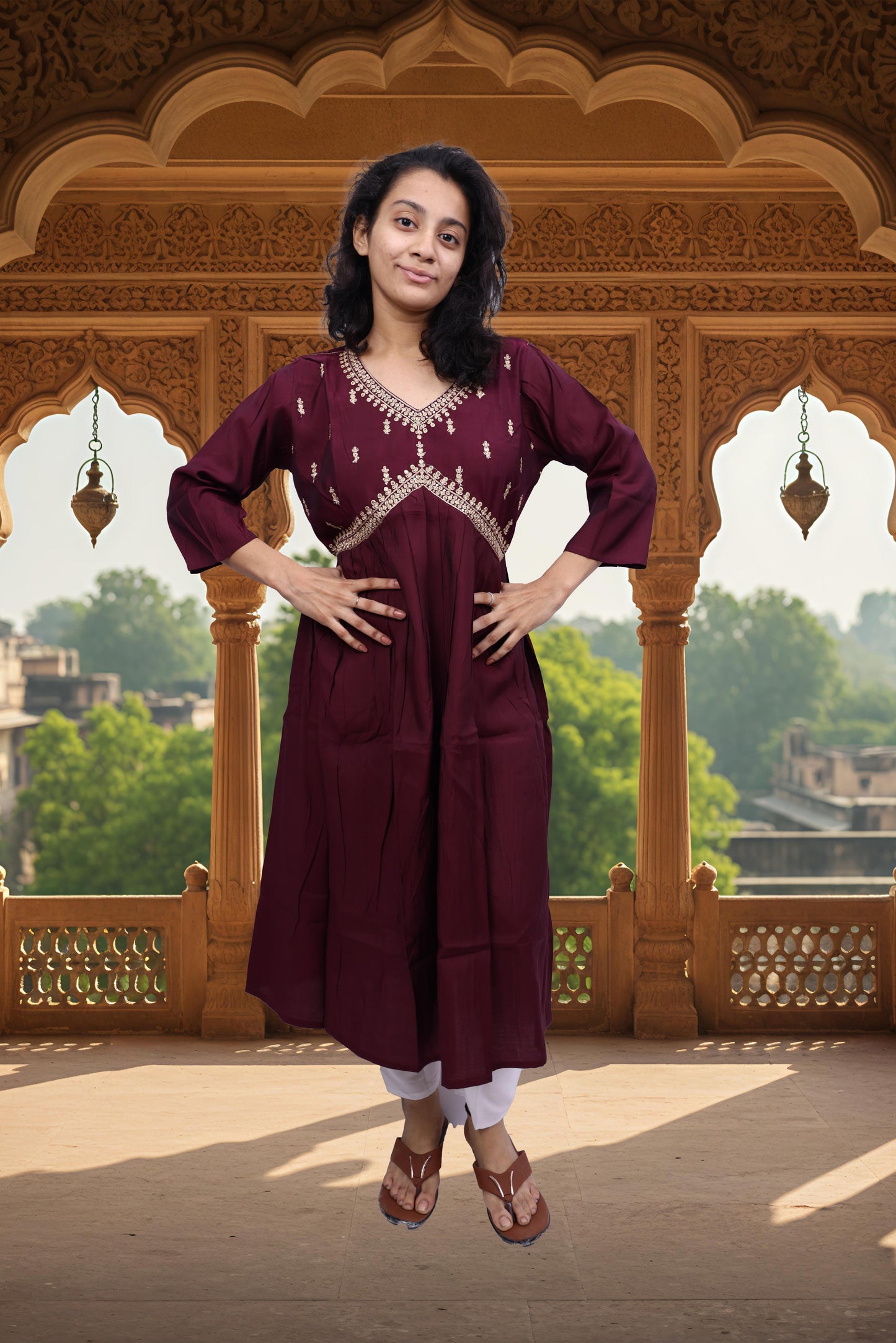 PickCell Embrodiary Long Frock Kurti