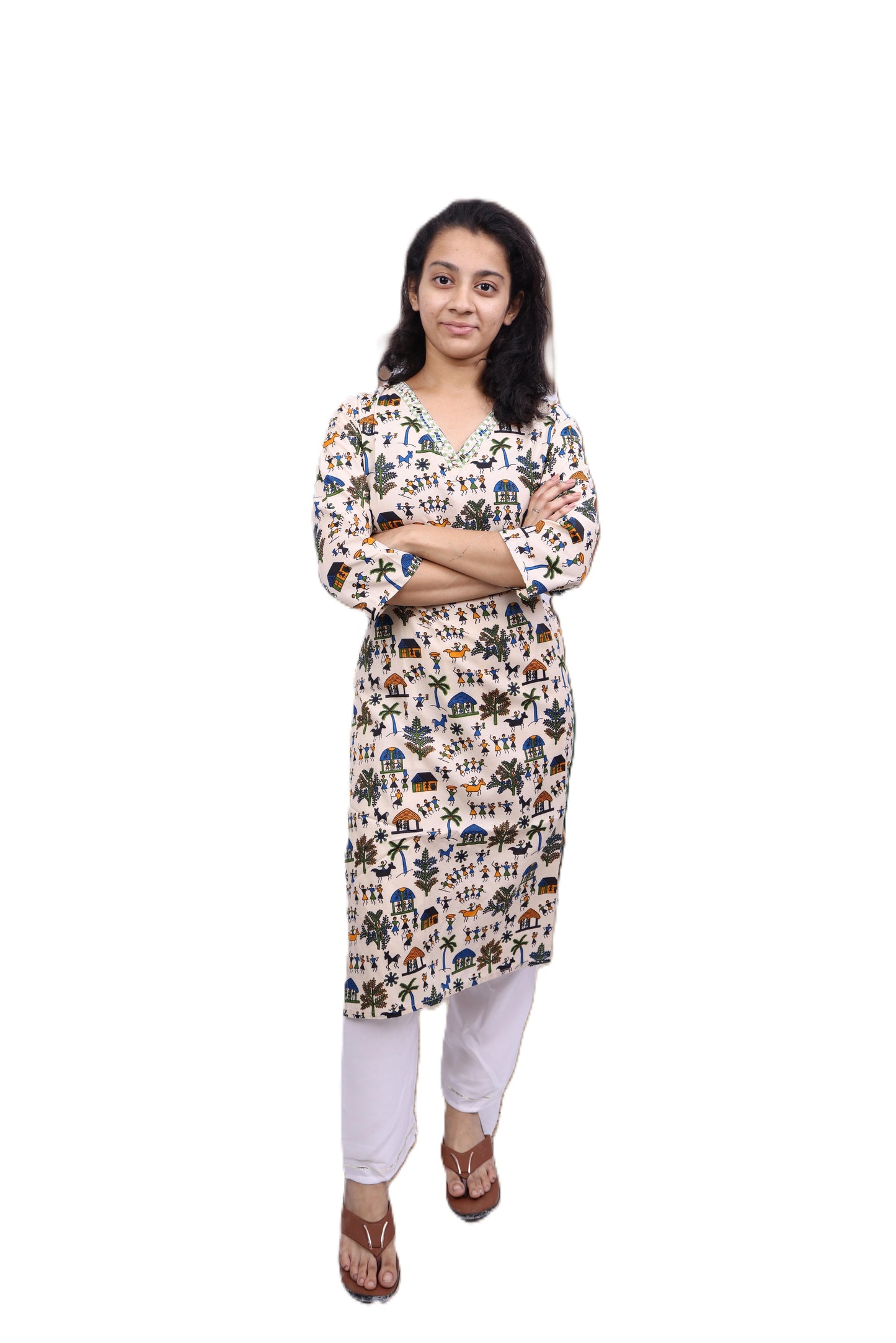 PickCell Printed Long Kurti β Poly Cotton Fabric
