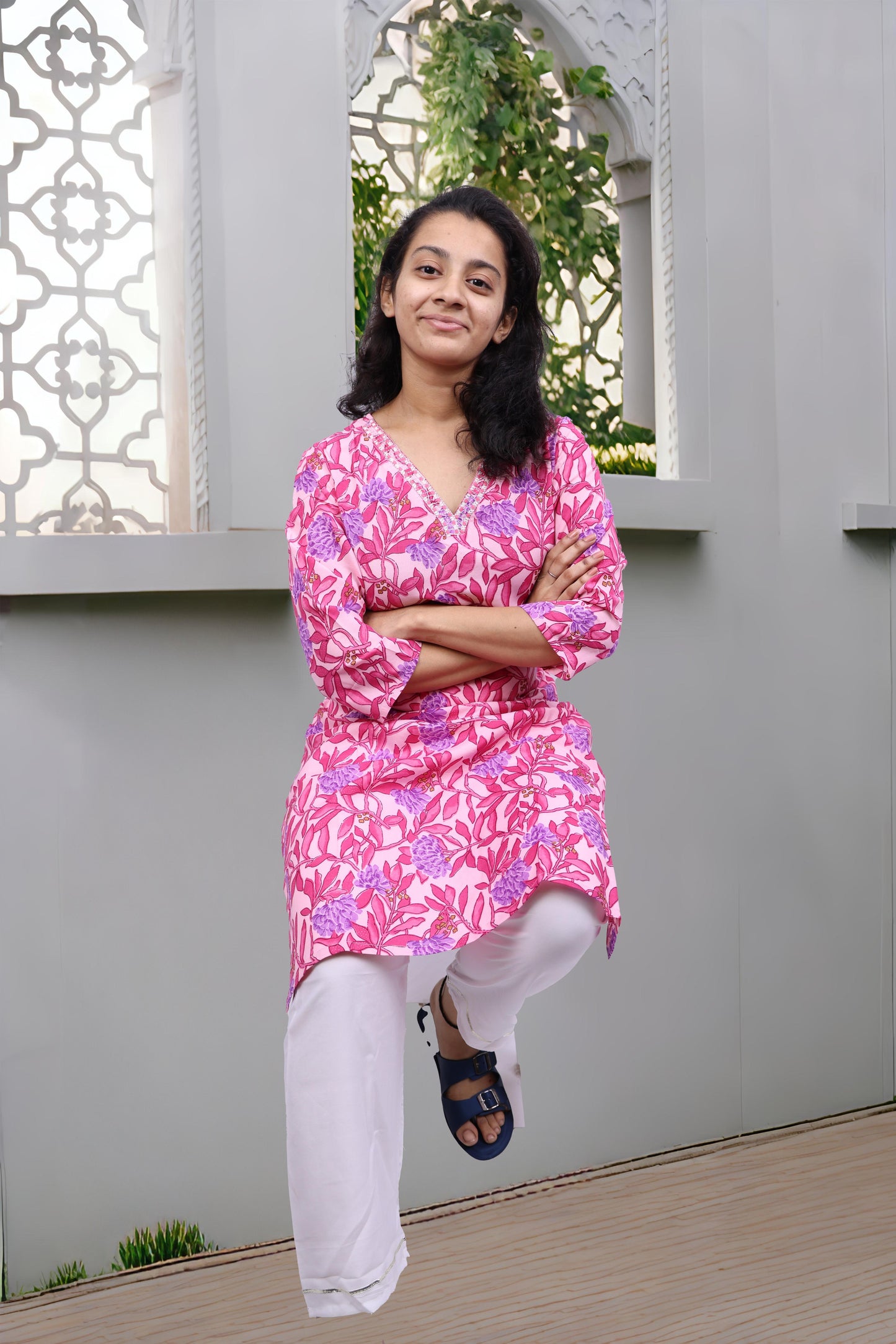 PickCell Printed Long Kurti β Poly Cotton Fabric