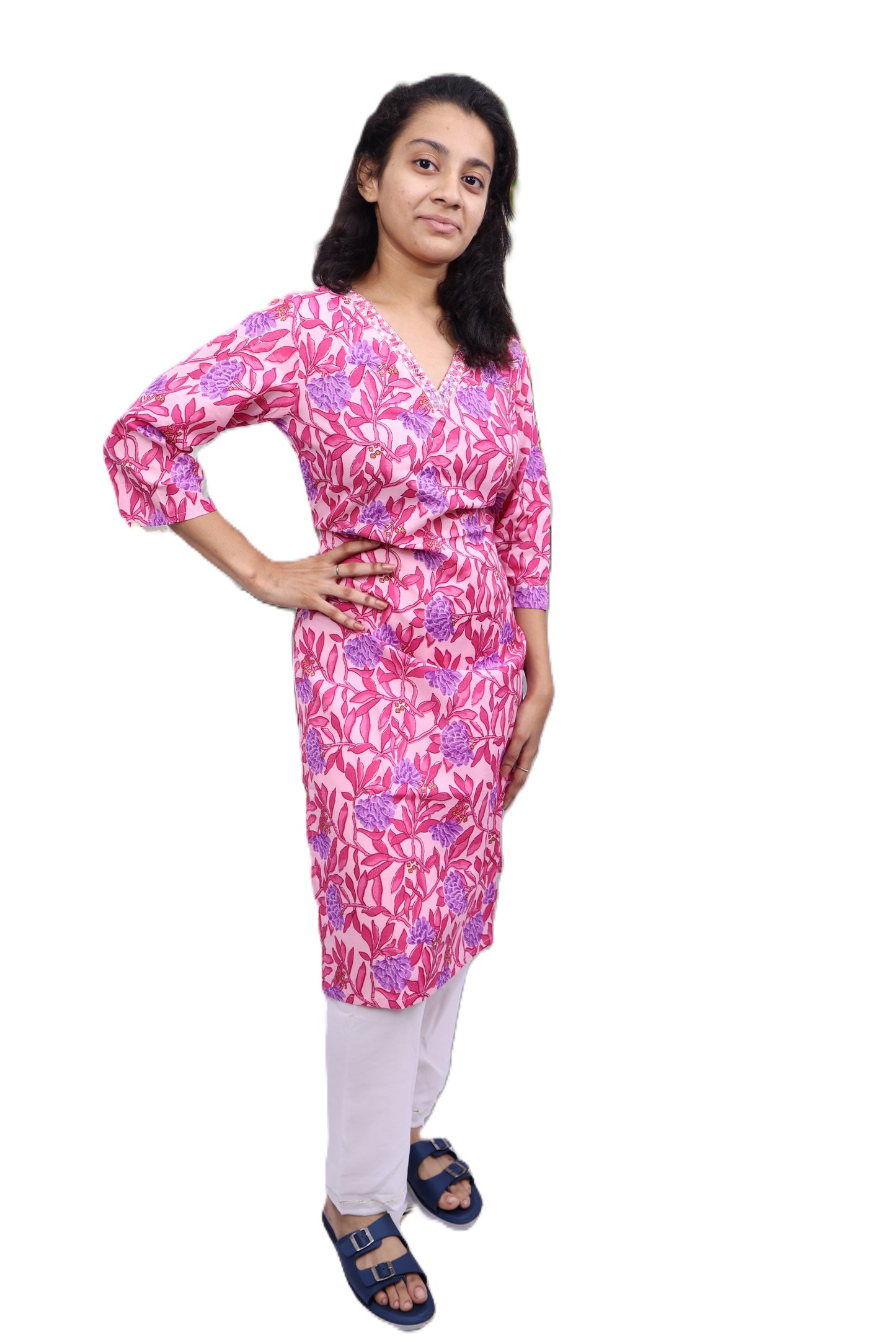 PickCell Printed Long Kurti β Poly Cotton Fabric