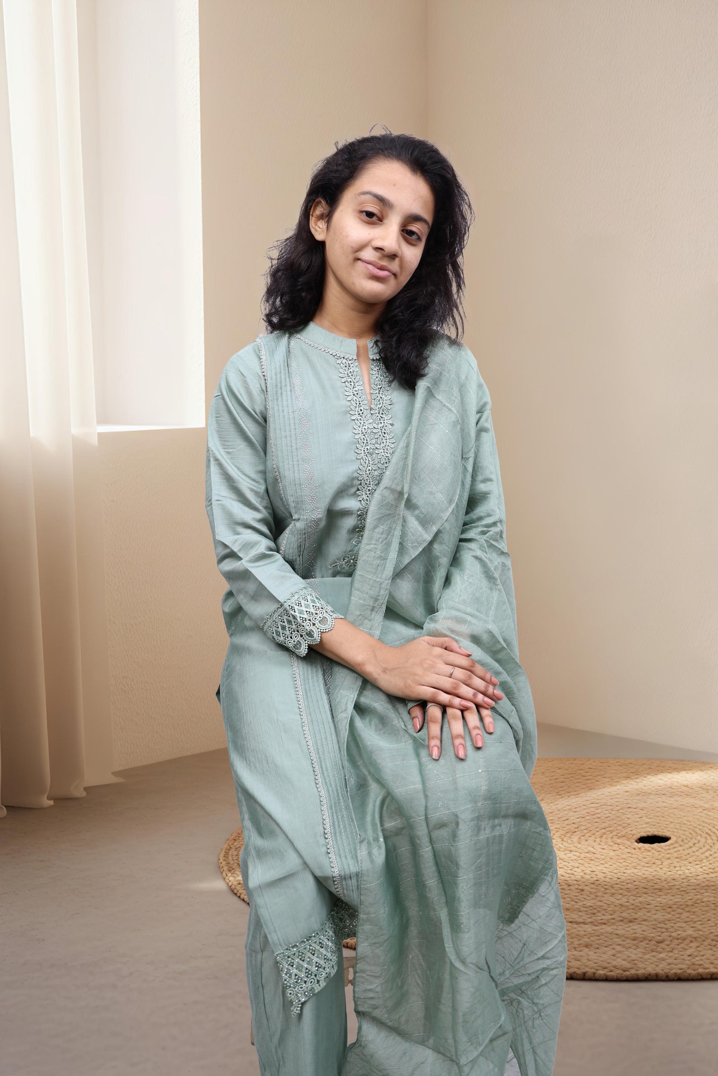 PickCell Heavy Embrodiary Work Kurti with Bottom & Dupatta