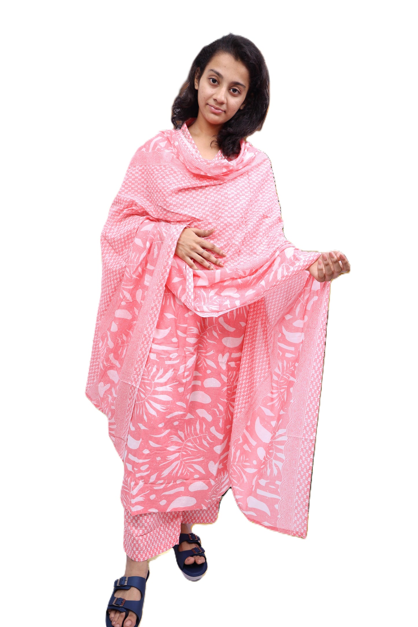PickCell Printed Kurti with Pyajma and Dupatta