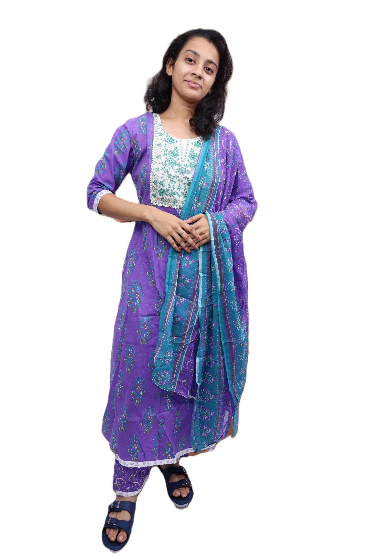 PickCell Minaxi Gherawala Embrodiary Cotton Kurti with Payjama And Dupatta
