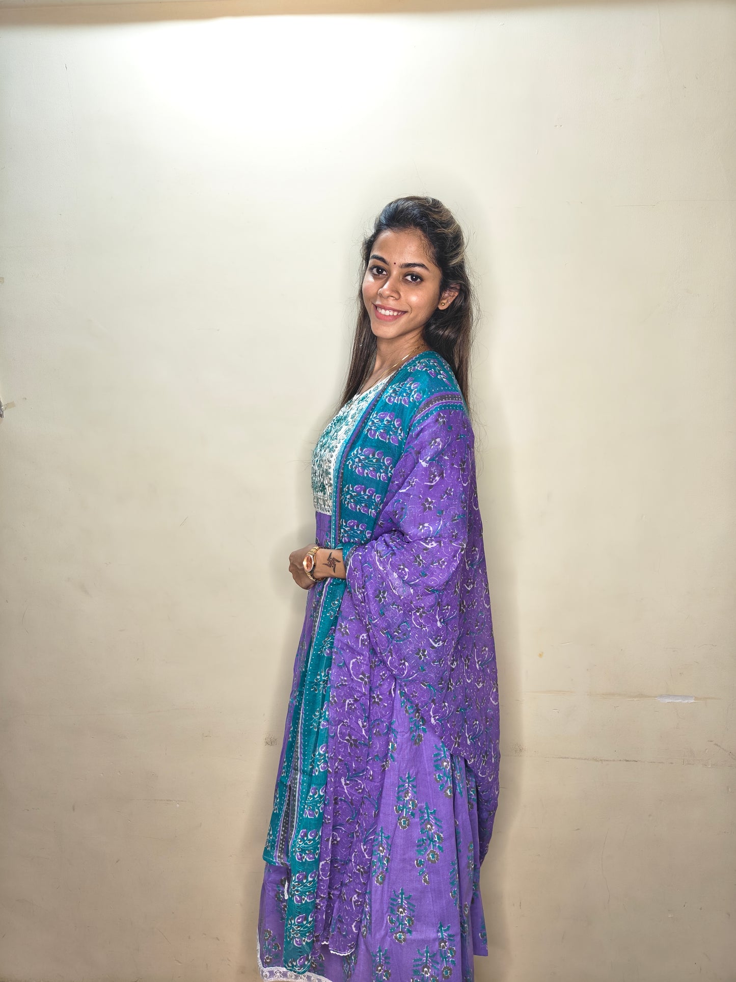 PickCell Heavy Embrodiary Work Kurti with Bottom & Dupatta