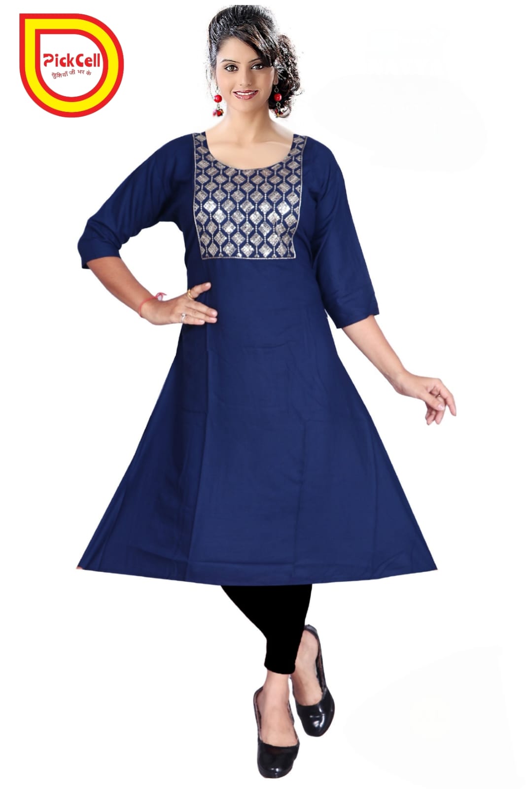 PickCell Navya Heavy Rayon Kurti with Neck Work – Stylish Women’s Kurti for Party & Daily Wear