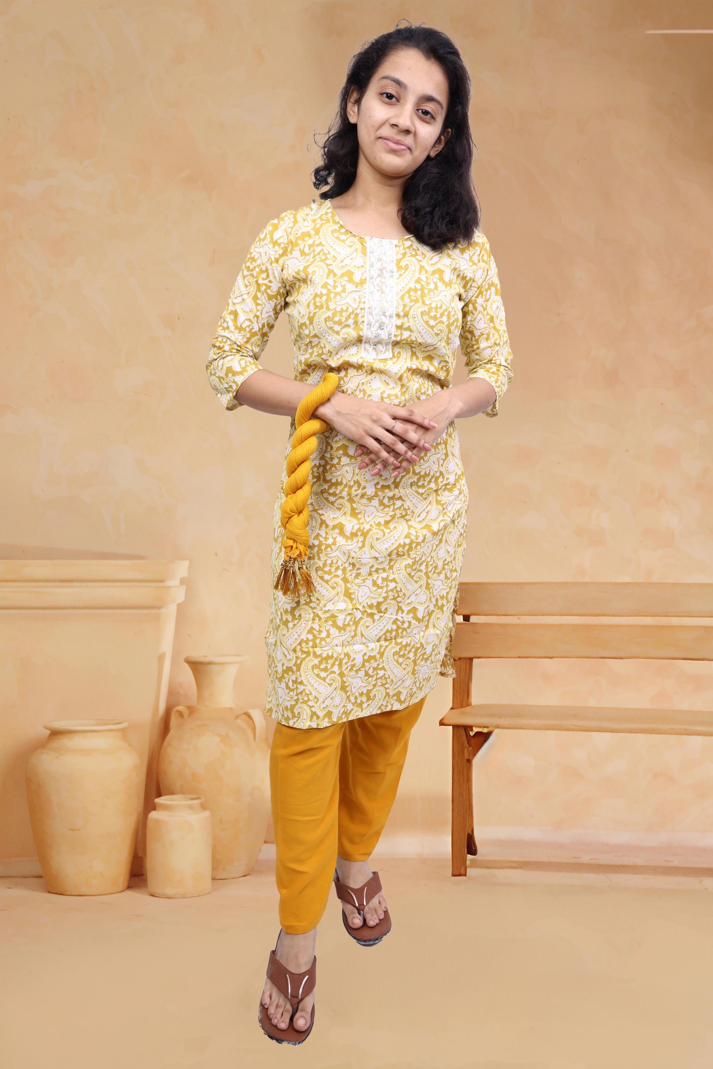 PickCell Cotton Printed Kurti With Bottom & Dupatta