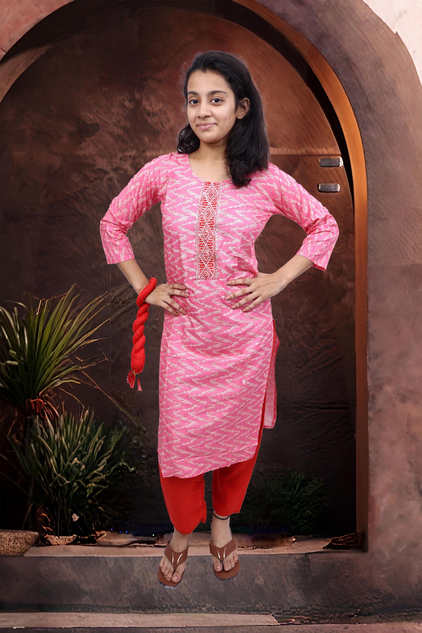 PickCell Cotton Printed Kurti With Bottom & Dupatta