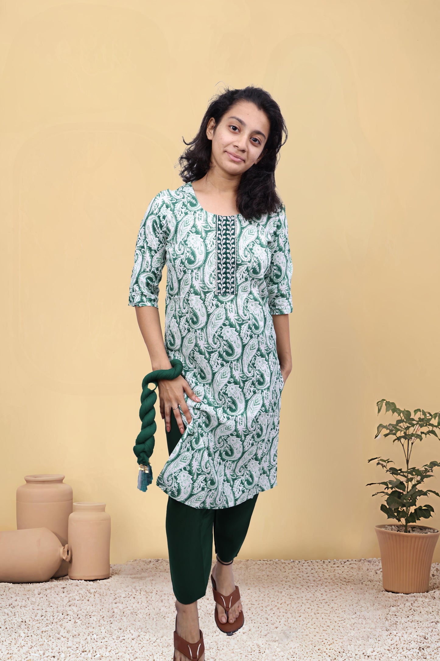 PickCell Cotton Printed Kurti With Bottom & Dupatta