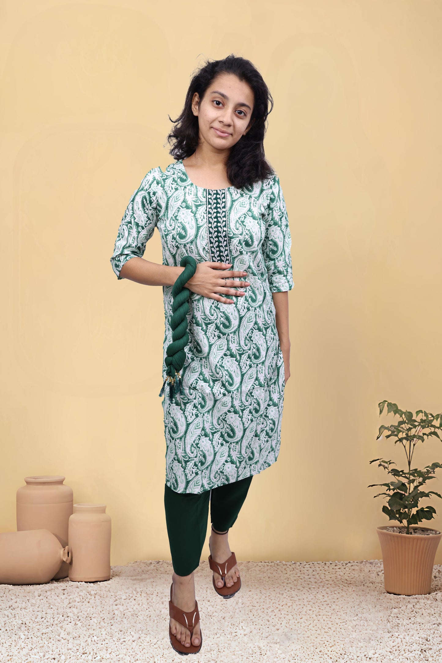 PickCell Cotton Printed Kurti With Bottom & Dupatta