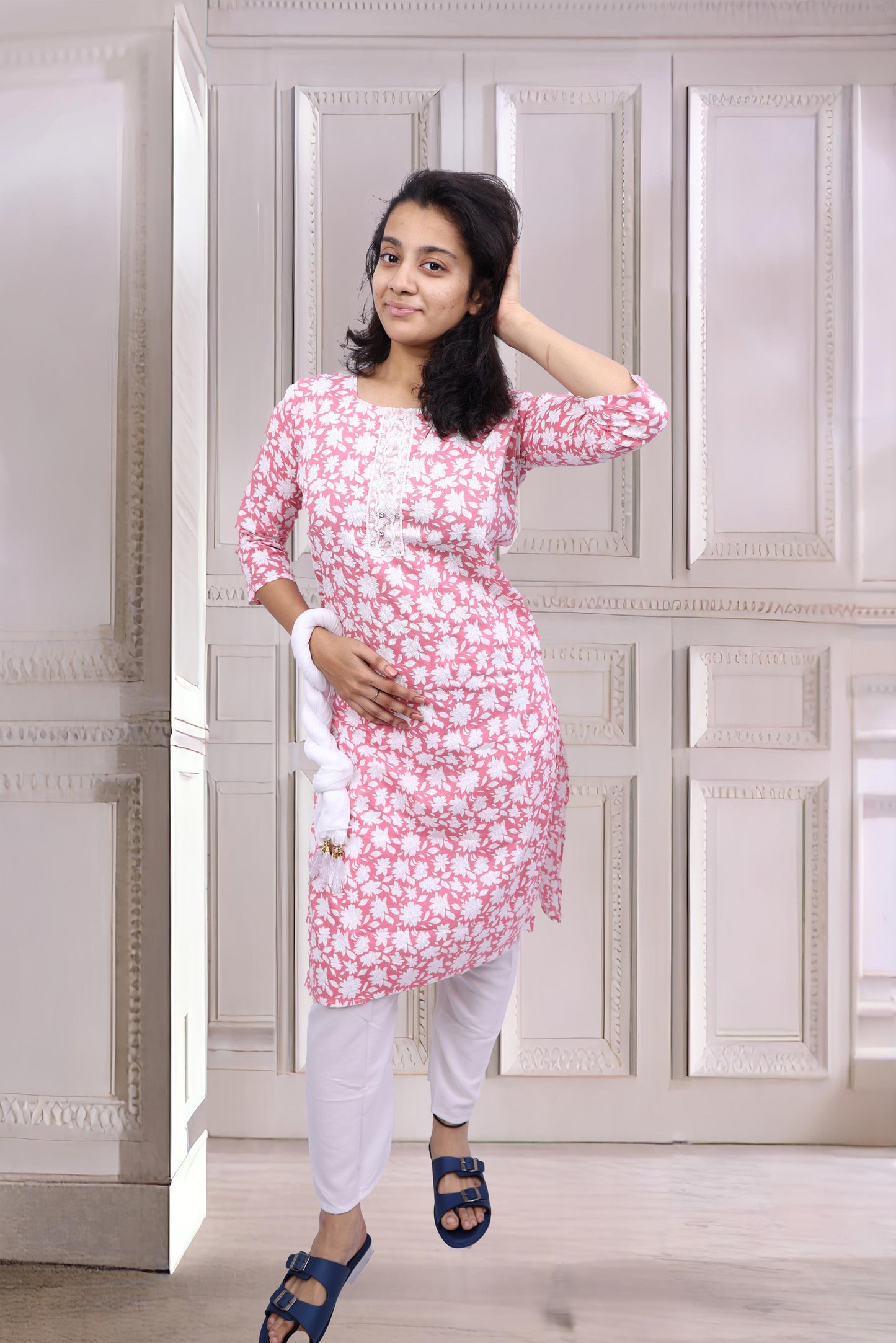 PickCell Cotton Printed Kurti With Bottom & Dupatta