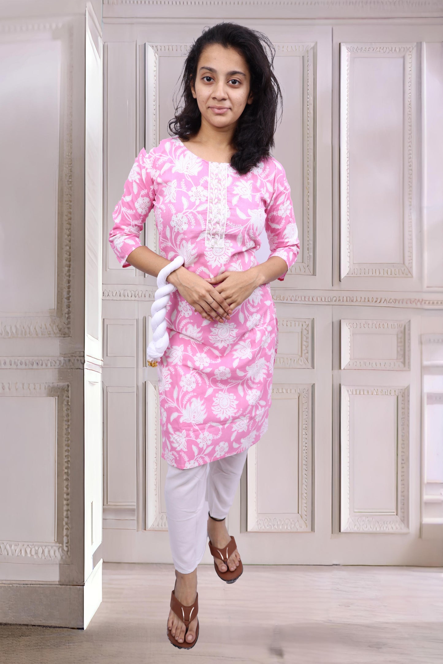PickCell Cotton Printed Kurti With Bottom & Dupatta