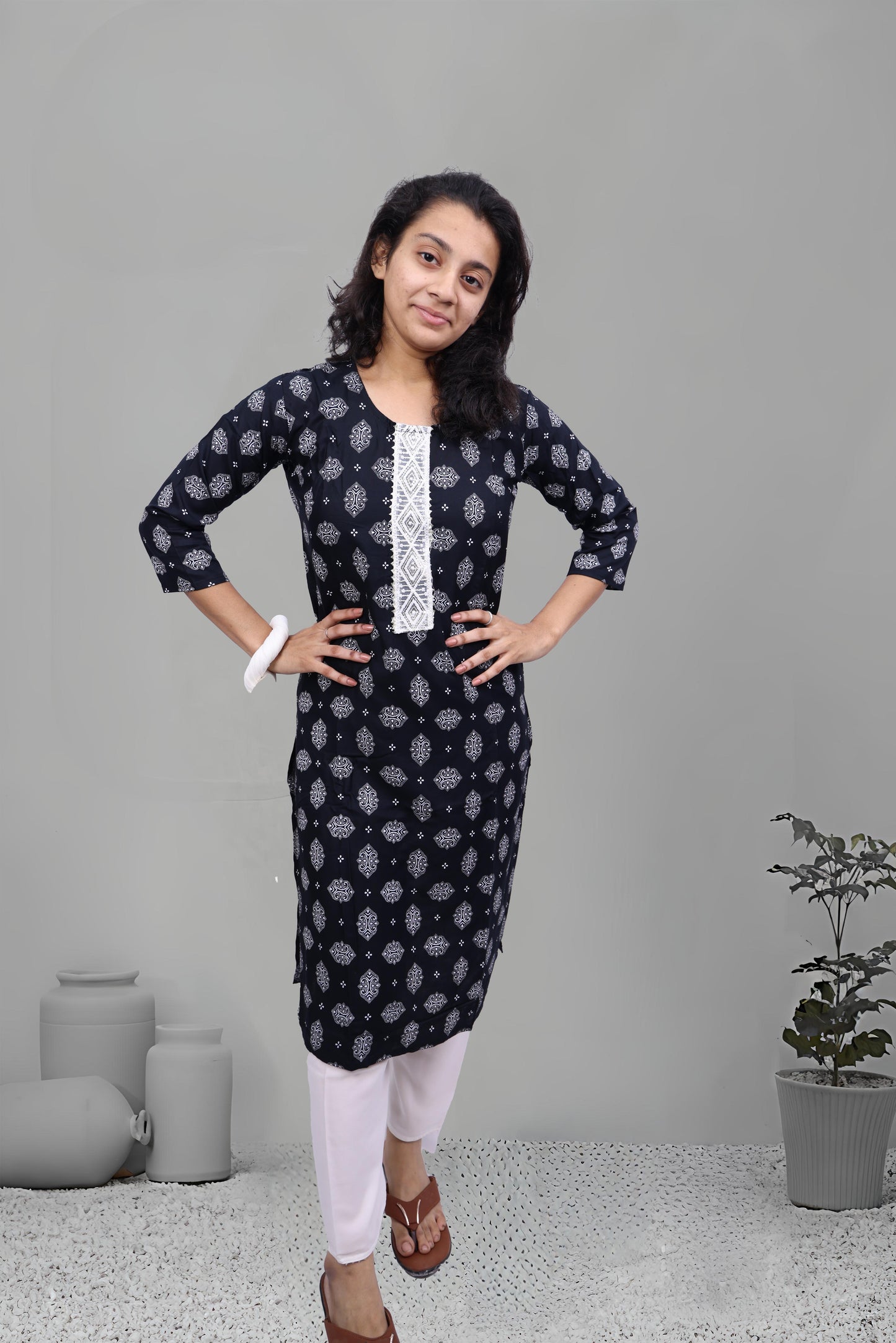 PickCell Cotton Printed Kurti With Bottom & Dupatta