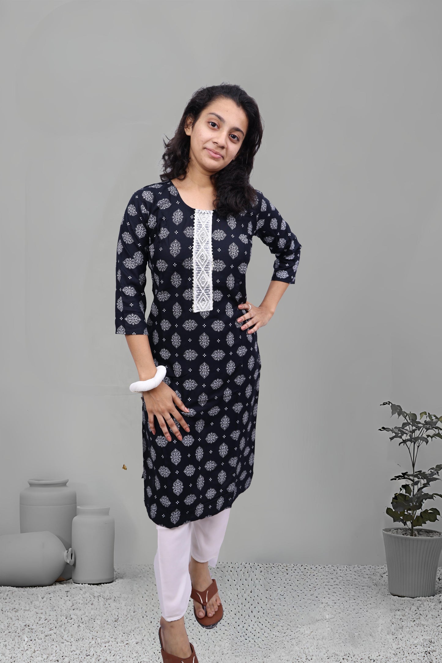 PickCell Cotton Printed Kurti With Bottom & Dupatta