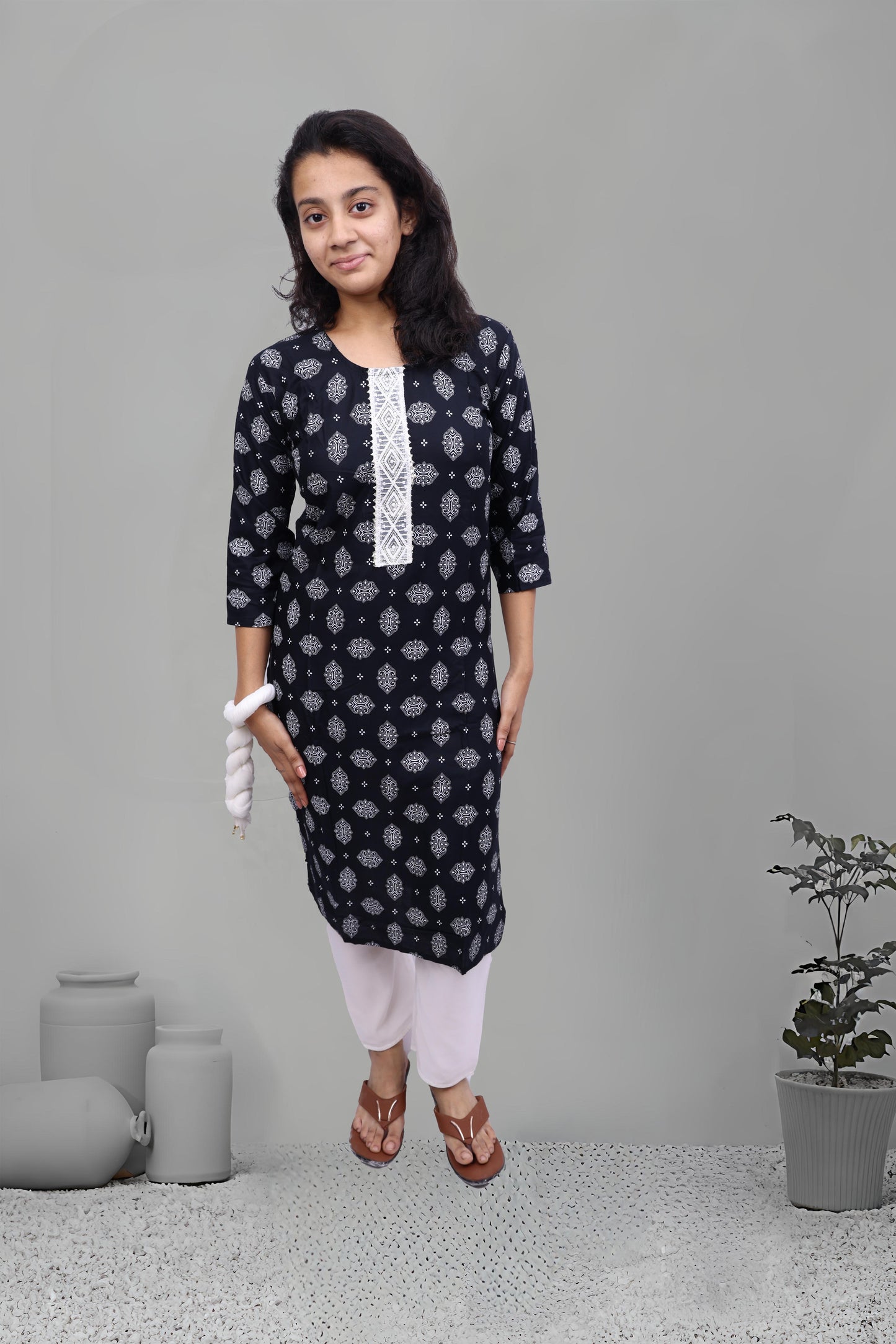 PickCell Cotton Printed Kurti With Bottom & Dupatta
