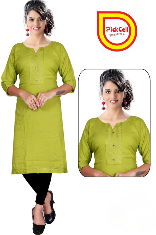 PickCell Gold Line Rayon Kurti – Elegant Ethnic Wear for Women | Party & Daily Wear
