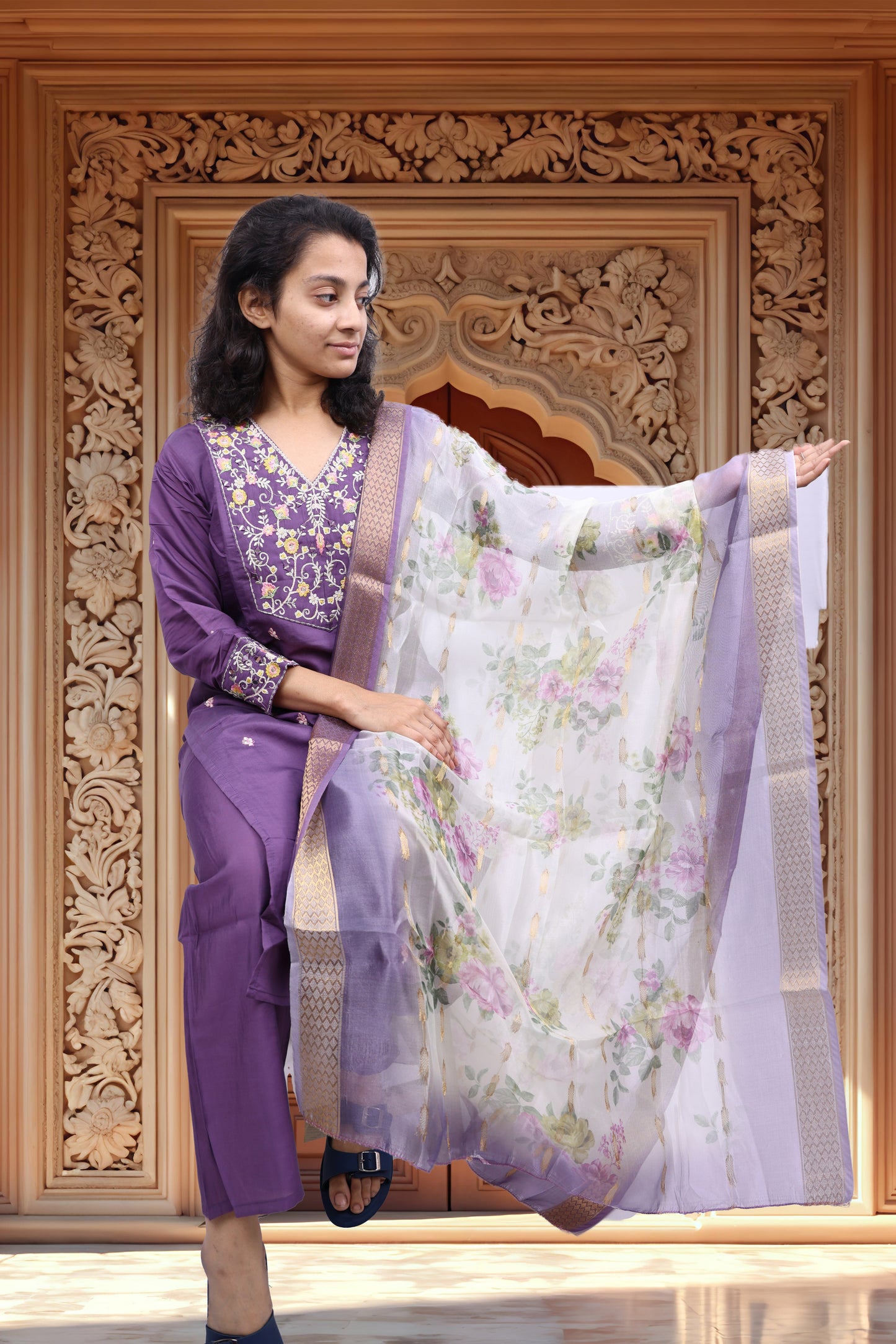 PickCell Embroidery Work Premium Kurti with Pyajama and Dupatta