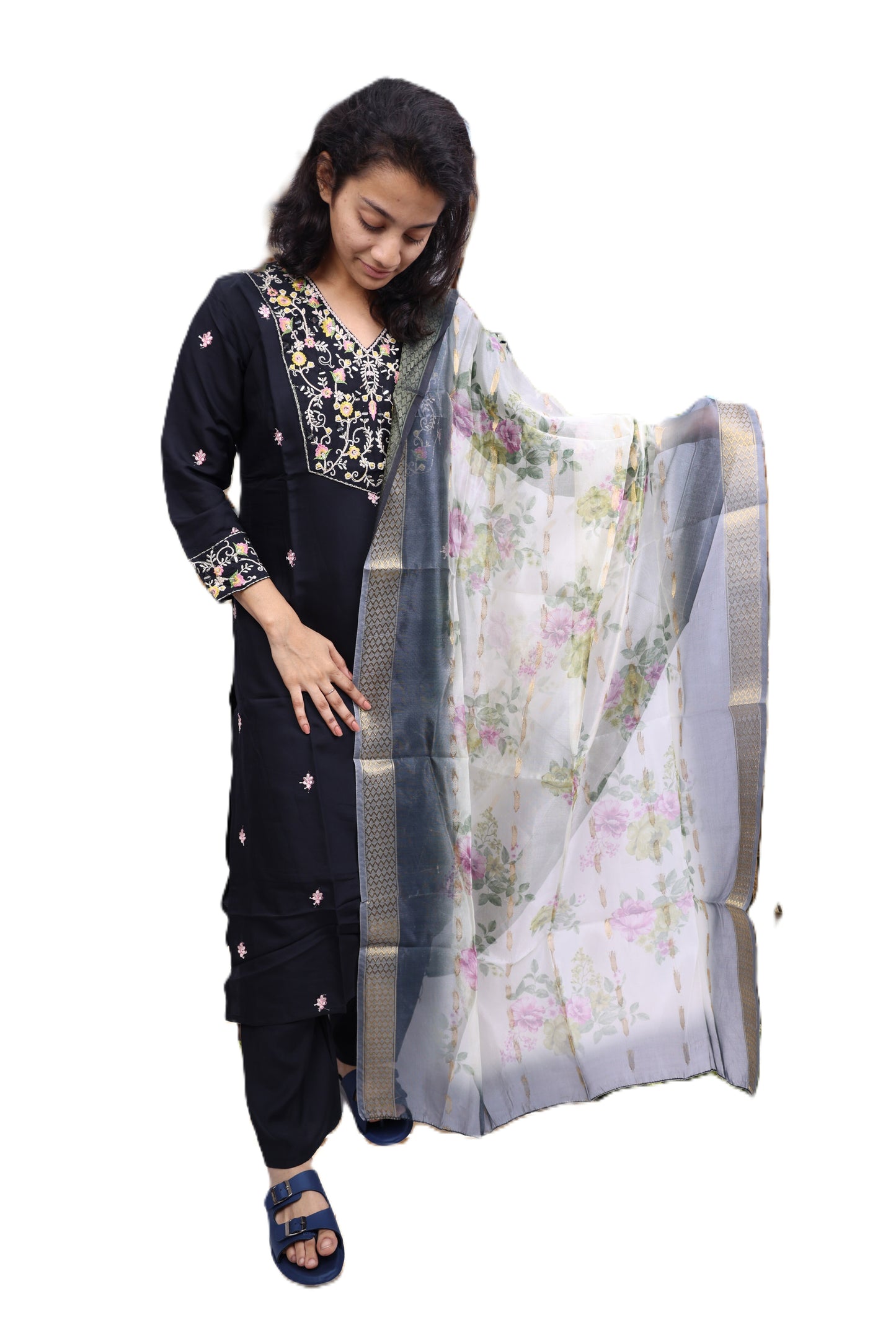 PickCell Embroidery Work Premium Kurti with Pyajama and Dupatta