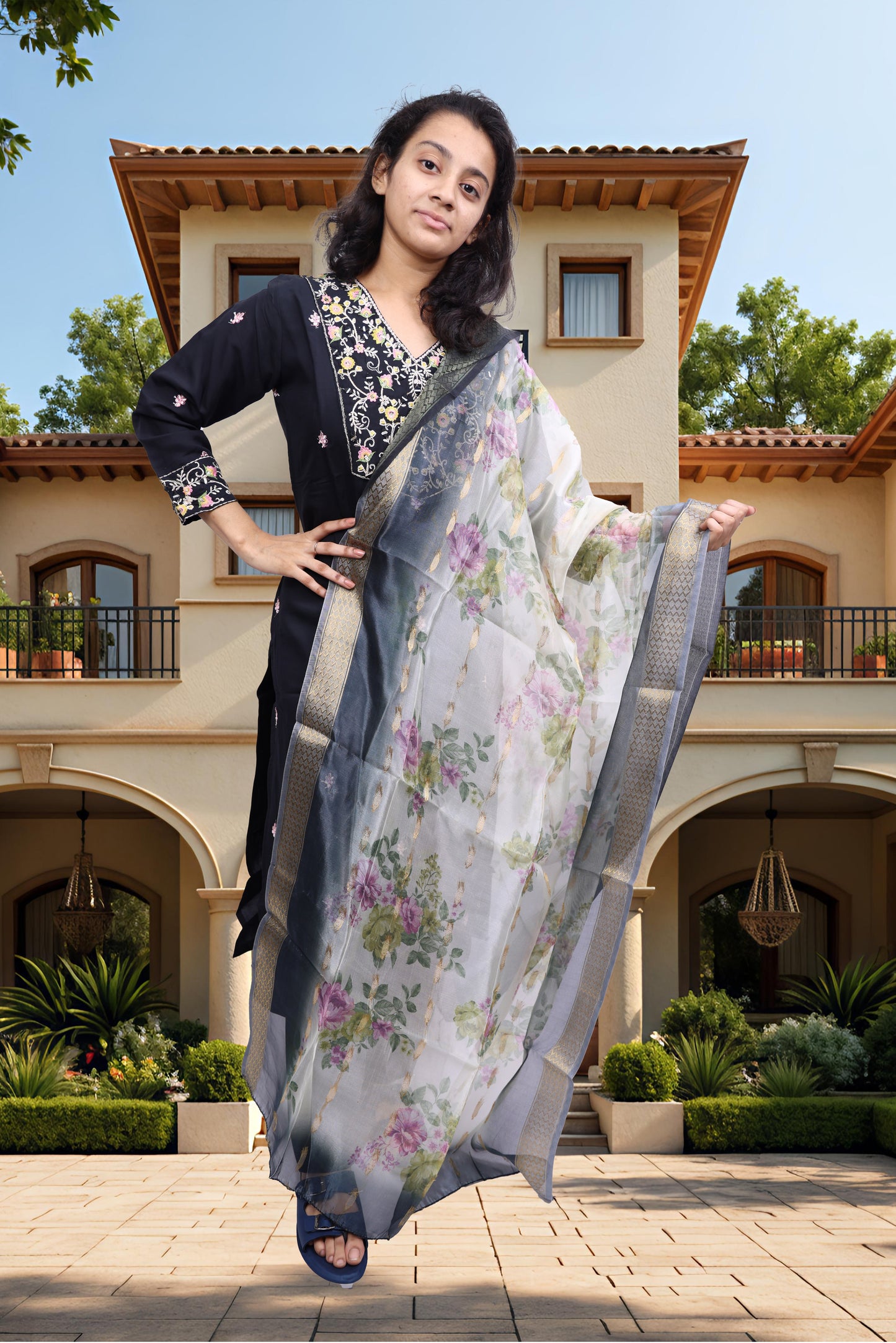 PickCell Embroidery Work Premium Kurti with Pyajama and Dupatta