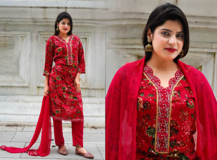 PickCell Foil Print Embrodiary Work 3 Pcs Set