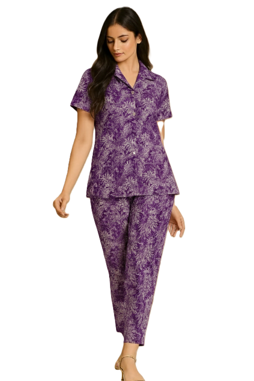 PickCell Floral Printed Delta Fabric Coord Set for Women