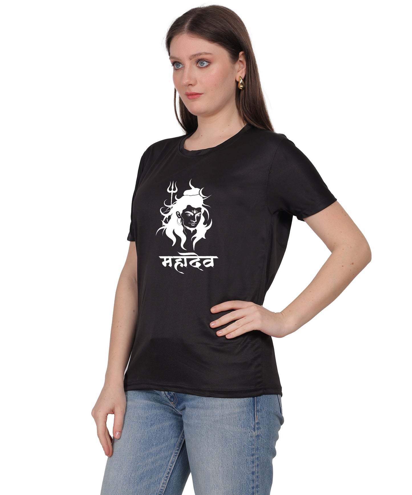 Mahadev Graphic Print Cotton T-Shirt, Round Neck, Short Sleeve