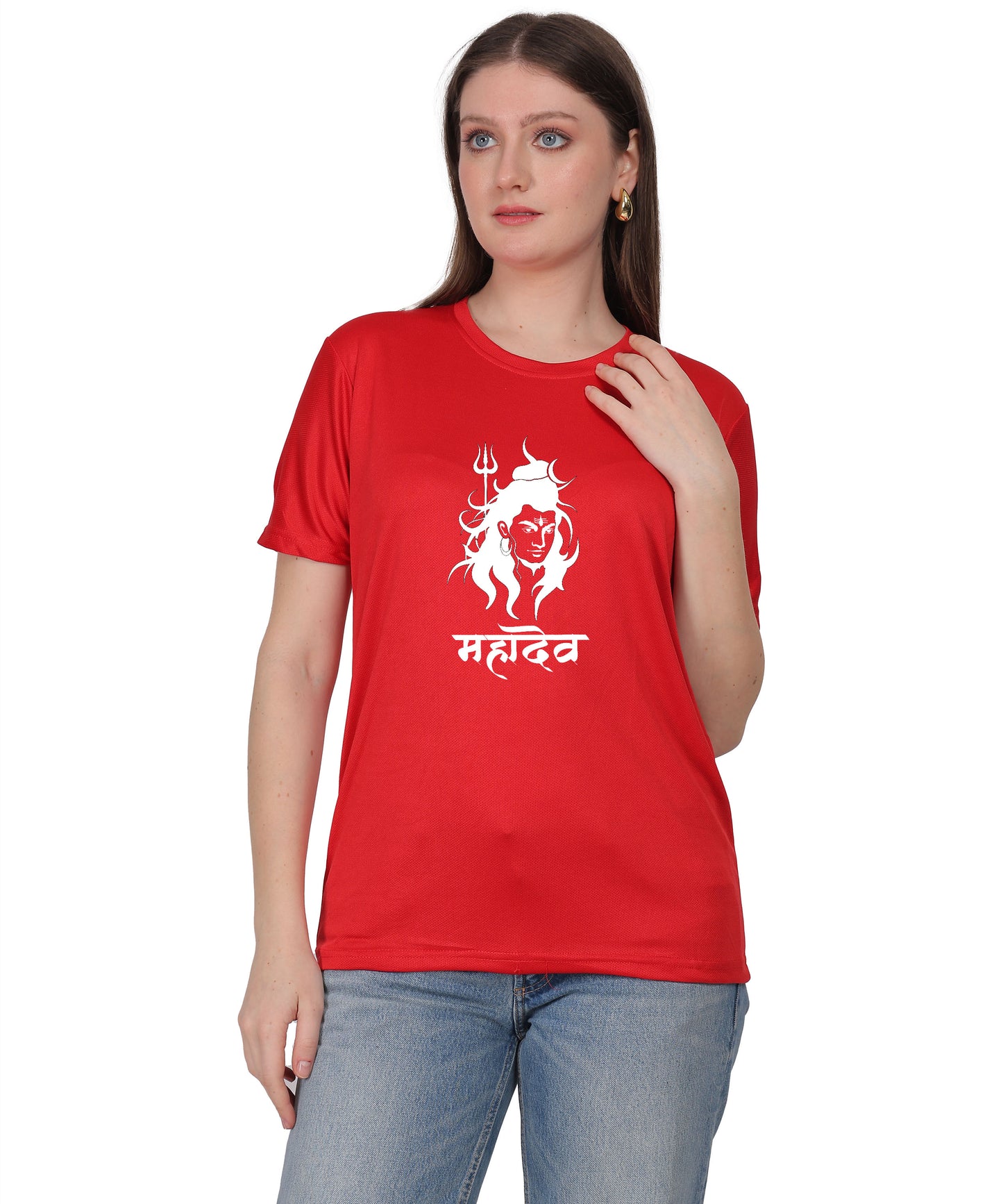 Mahadev Graphic Print Cotton T-Shirt, Round Neck, Short Sleeve