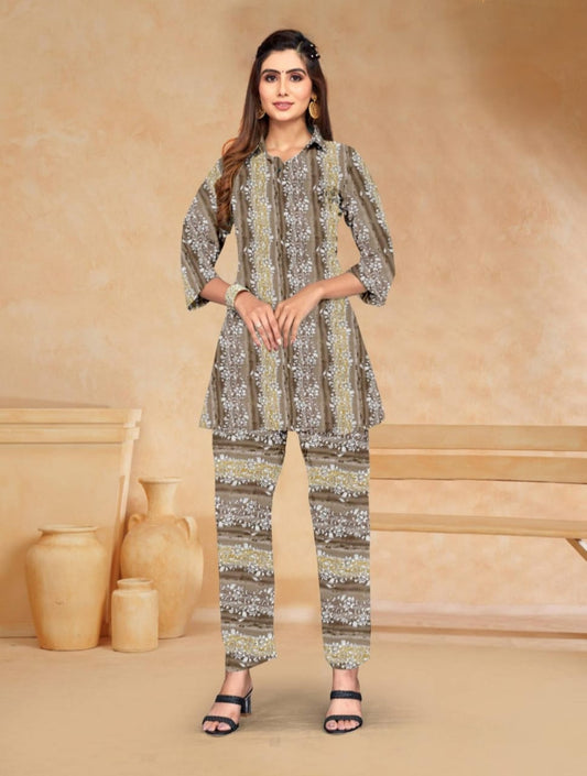 PickCell Women’s Cotton Canderi Ready-to-Wear Kurti & Pant Set (Pink, Trendy Ethnic Wear)