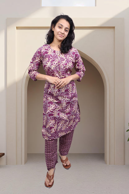 PickCell Women's Printed Cotton Designer Kurti With Bottom