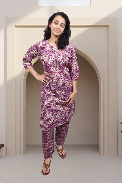PickCell Women's Printed Cotton Designer Kurti With Bottom