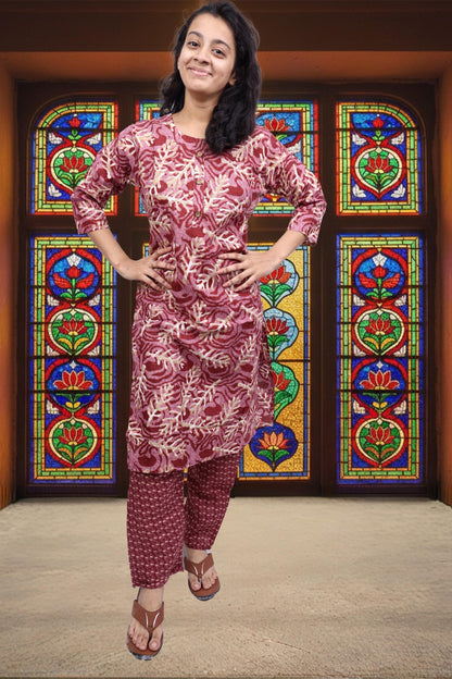 PickCell Printed Kutri with Pyjama