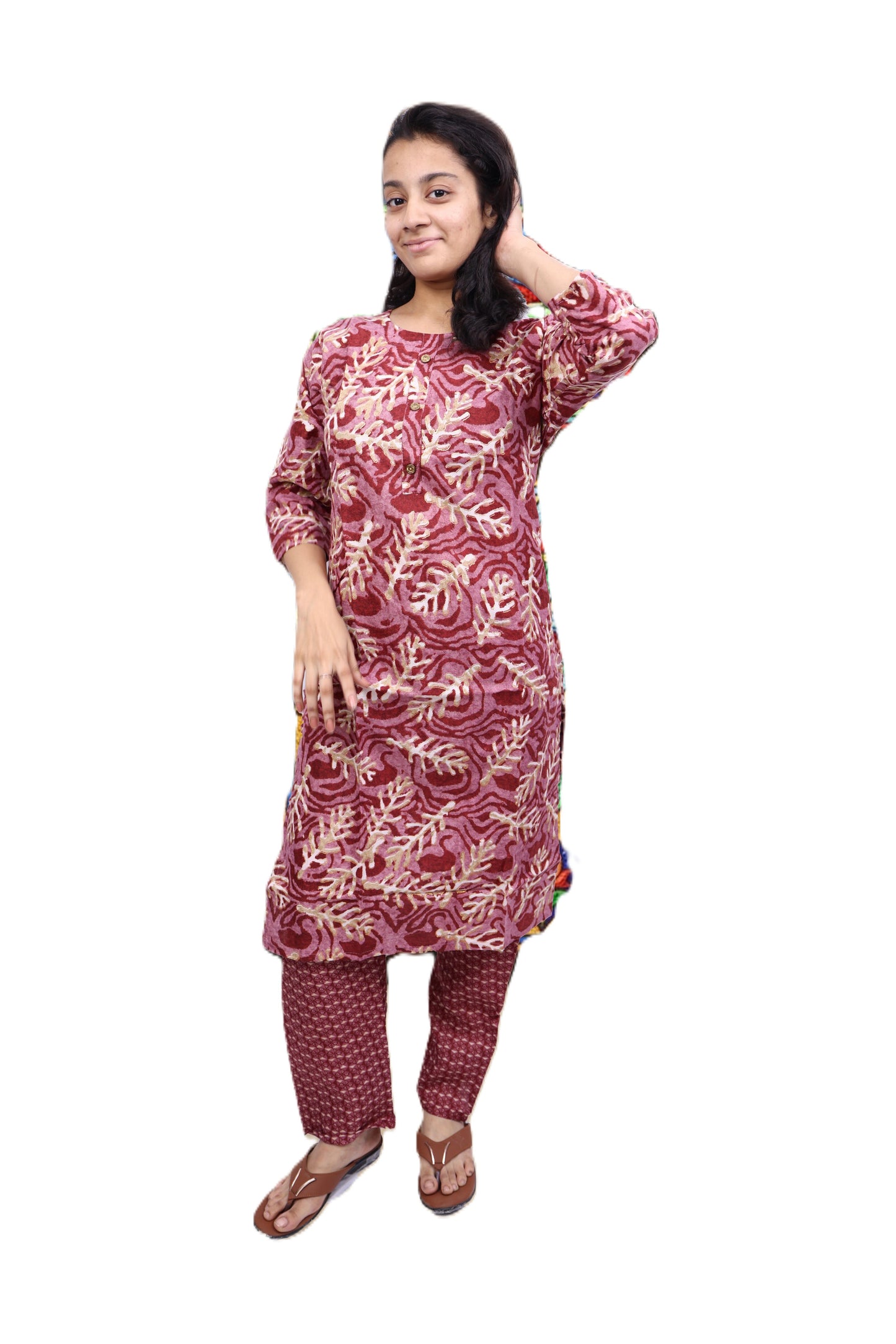 PickCell Printed Kutri with Pyjama