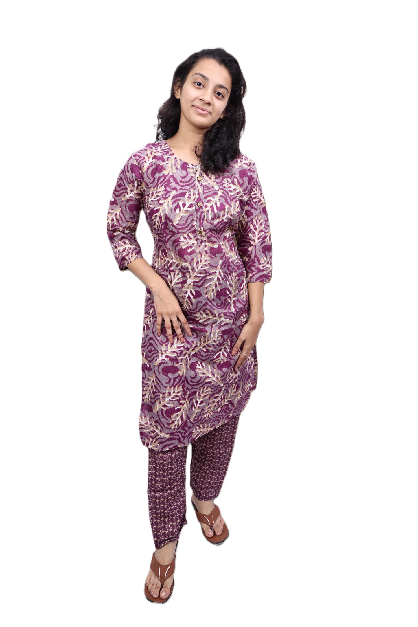 PickCell Printed Kutri with Pyjama