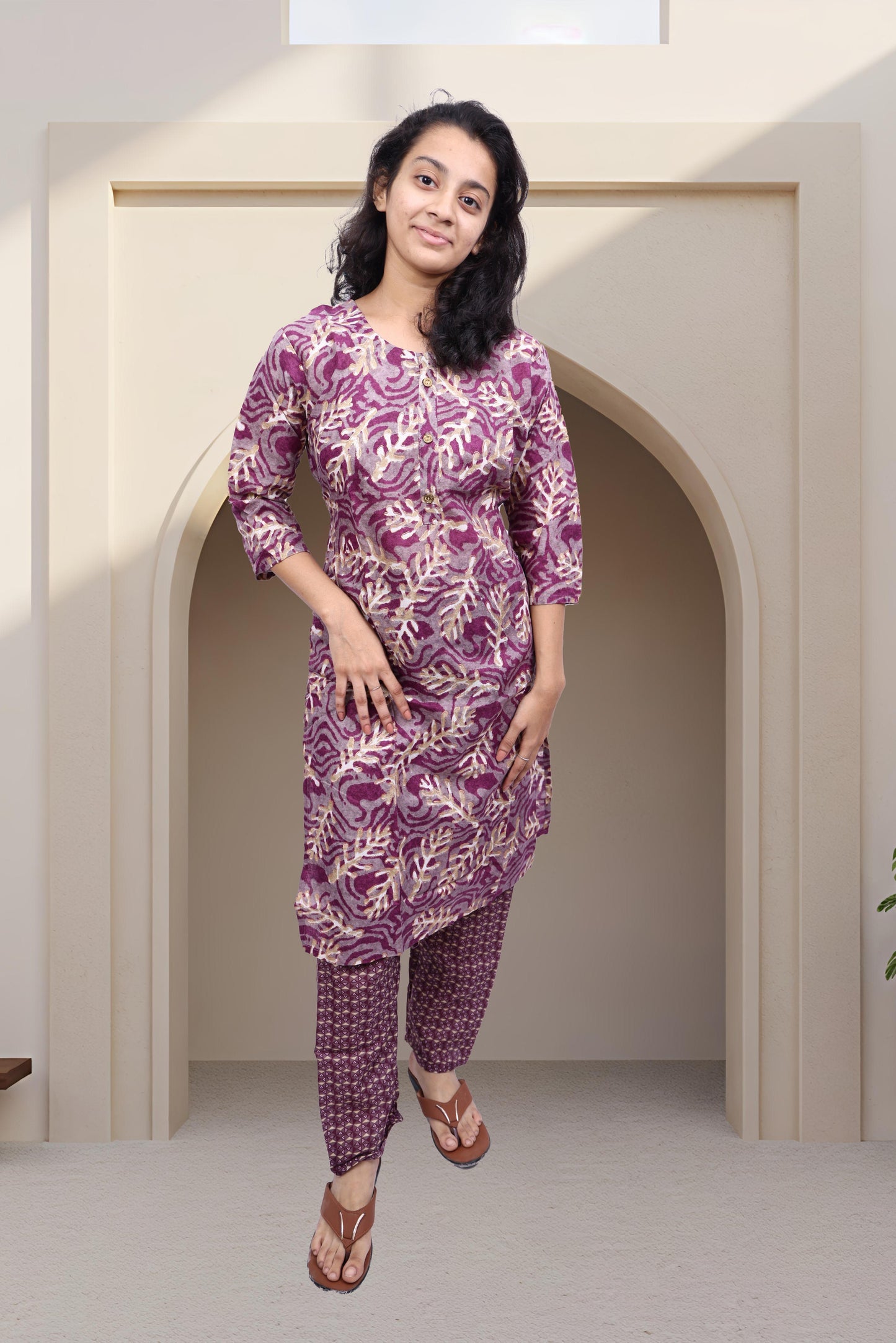 PickCell Printed Kutri with Pyjama