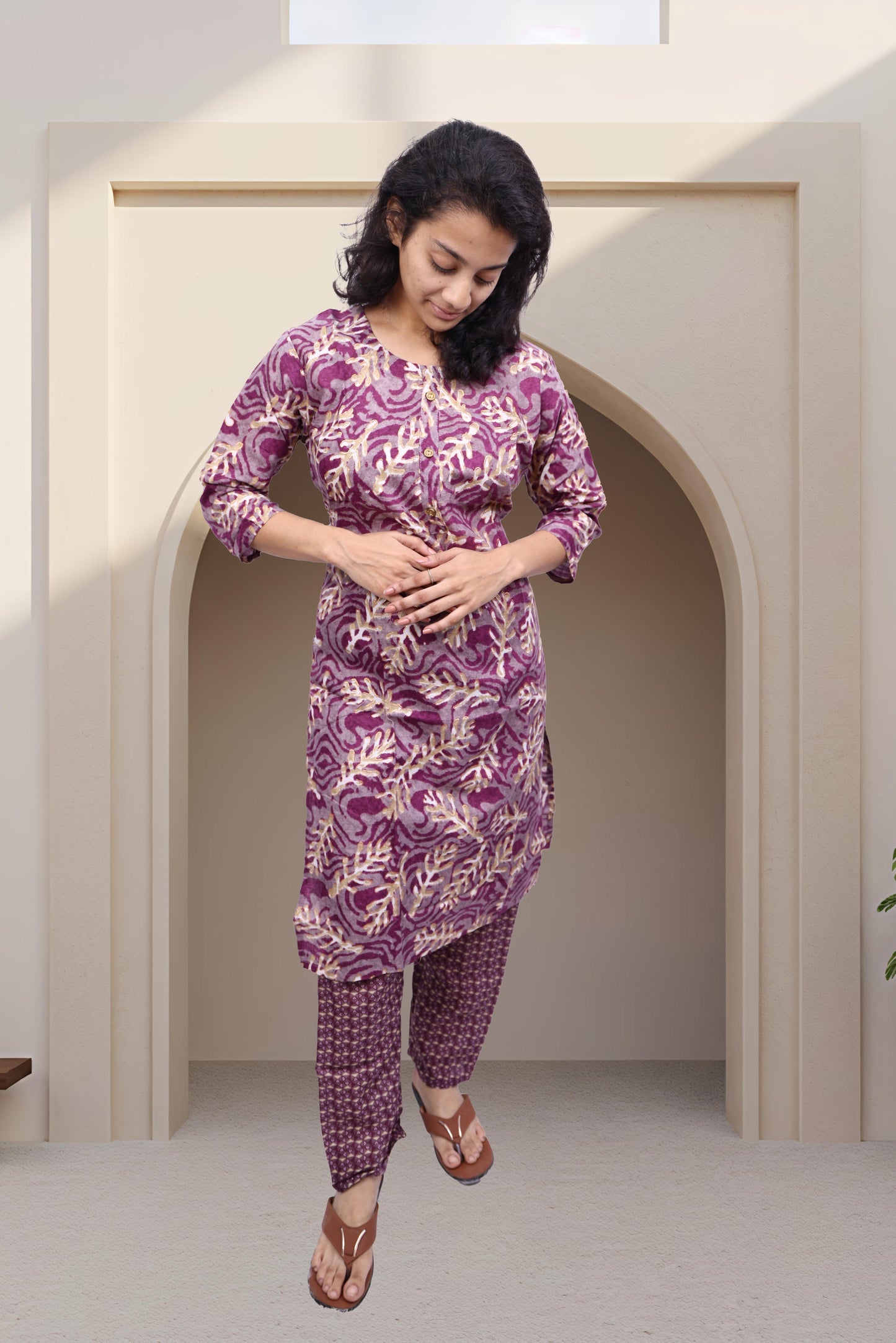 PickCell Printed Kutri with Pyjama