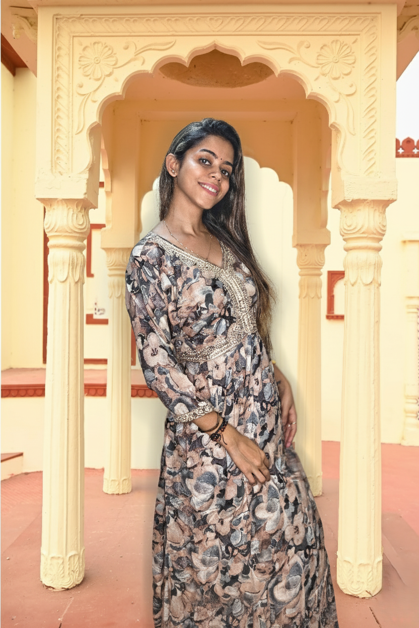 PickCell Embrodiary Long Frock Kurti