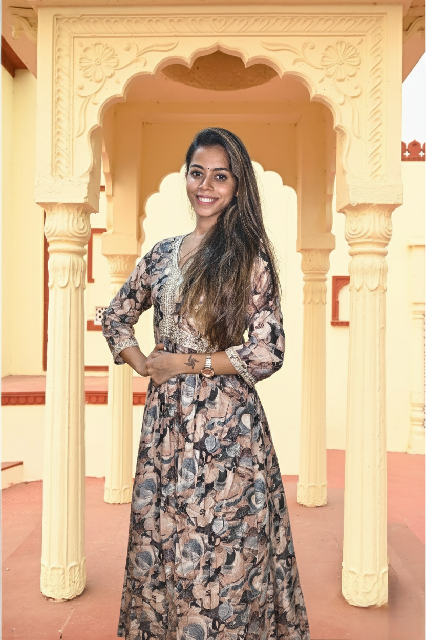 PickCell Embrodiary Long Frock Kurti