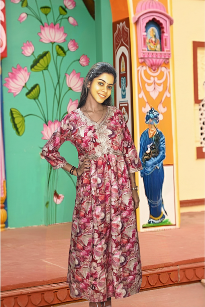 PickCell Embrodiary Long Frock Kurti