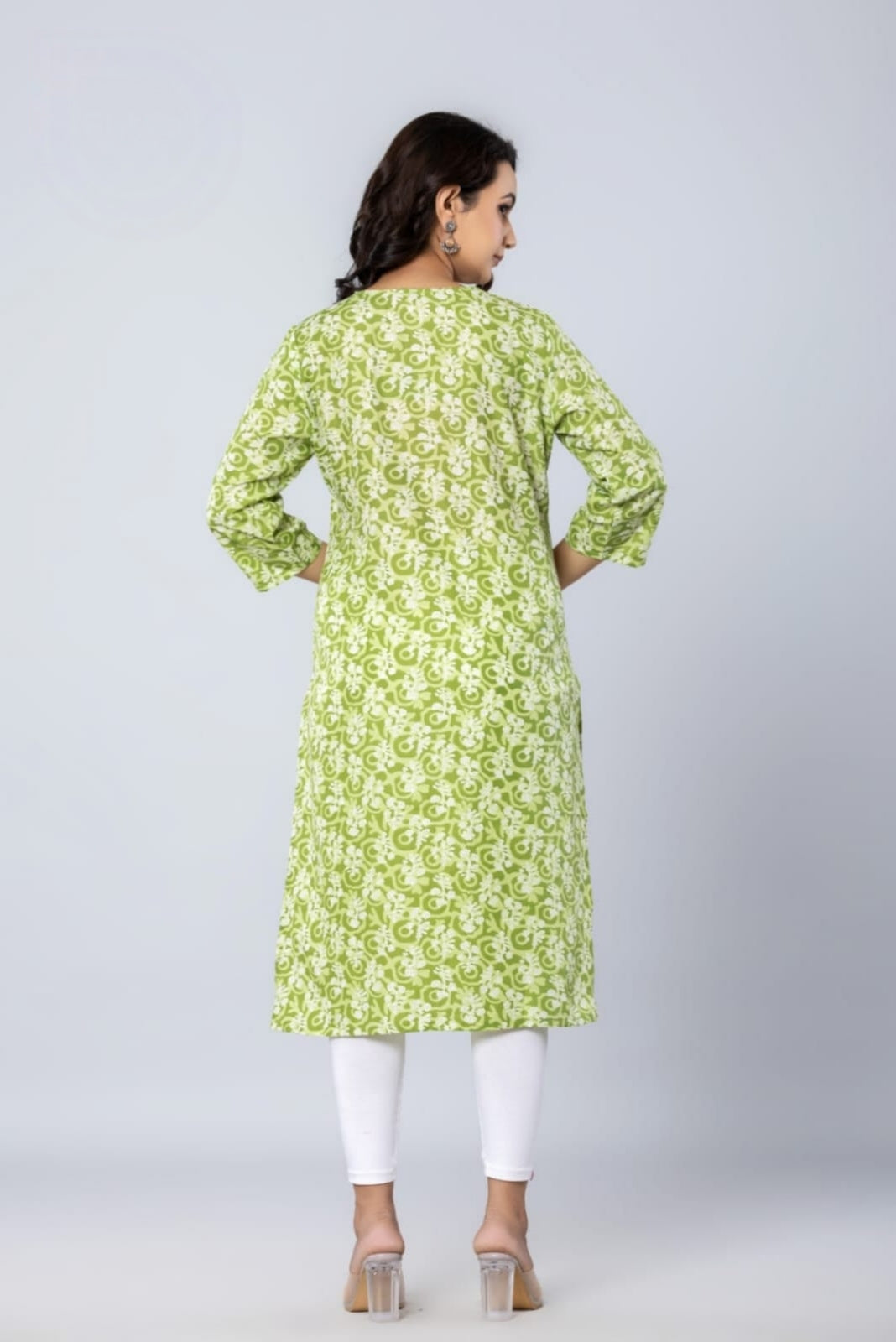 PickCell Printed Long Kurti  Poly Cotton Fabric