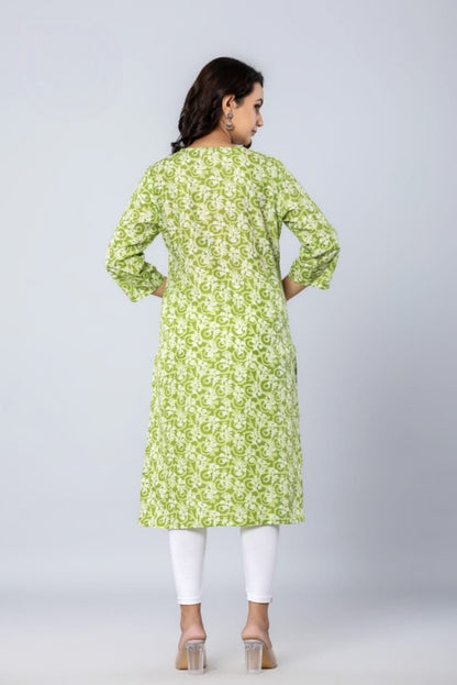 PickCell Printed Long Kurti  Poly Cotton Fabric
